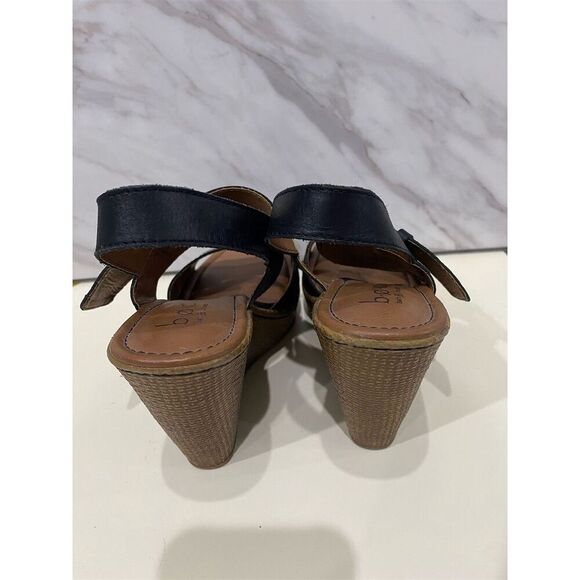 B.O.C Born Concept Alondra Women's Black Leather Wedge Sandals Size 7 - Picture 6 of 16